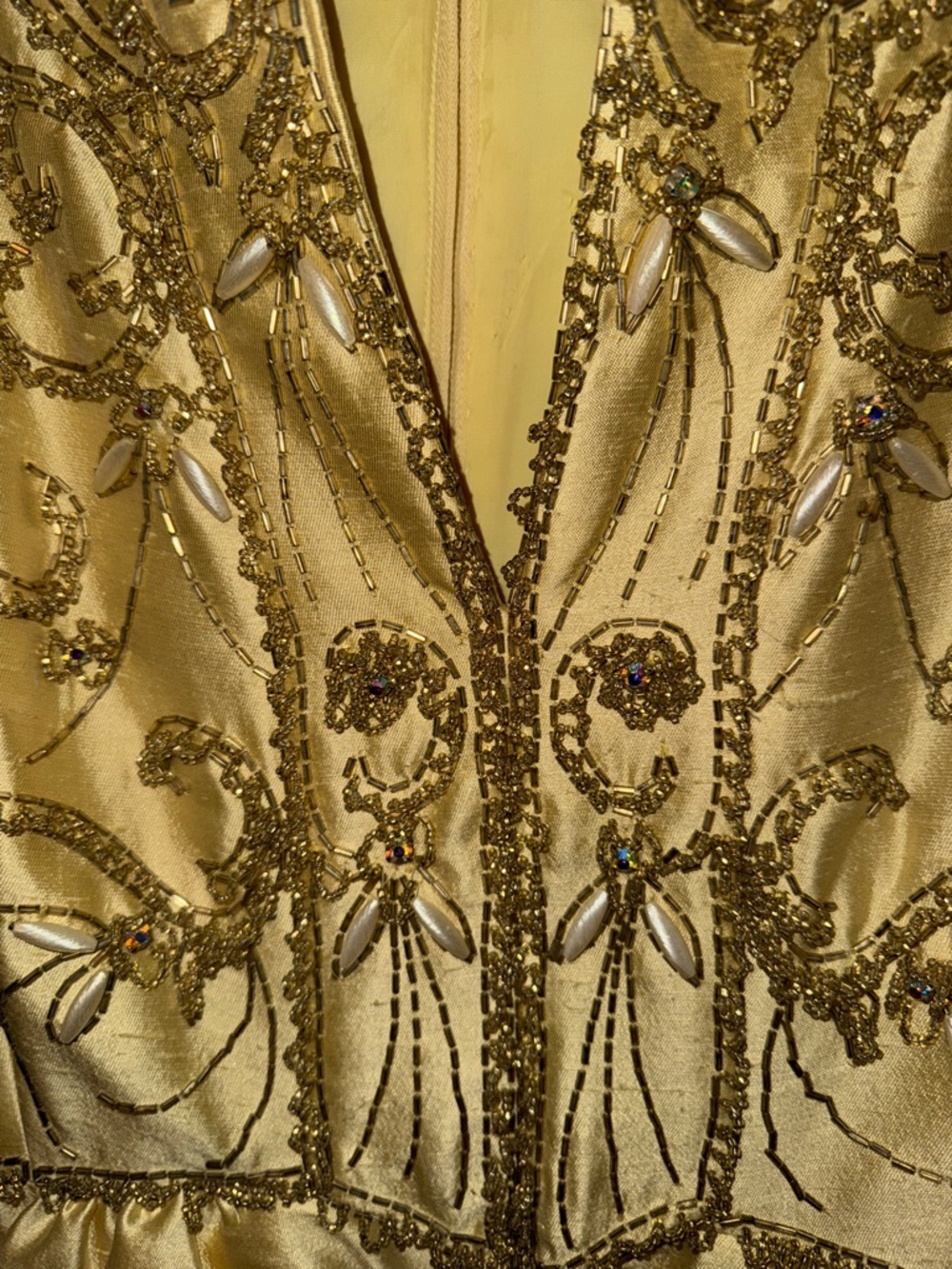 Gold Beaded Evening Dress - Picture 8 of 17
